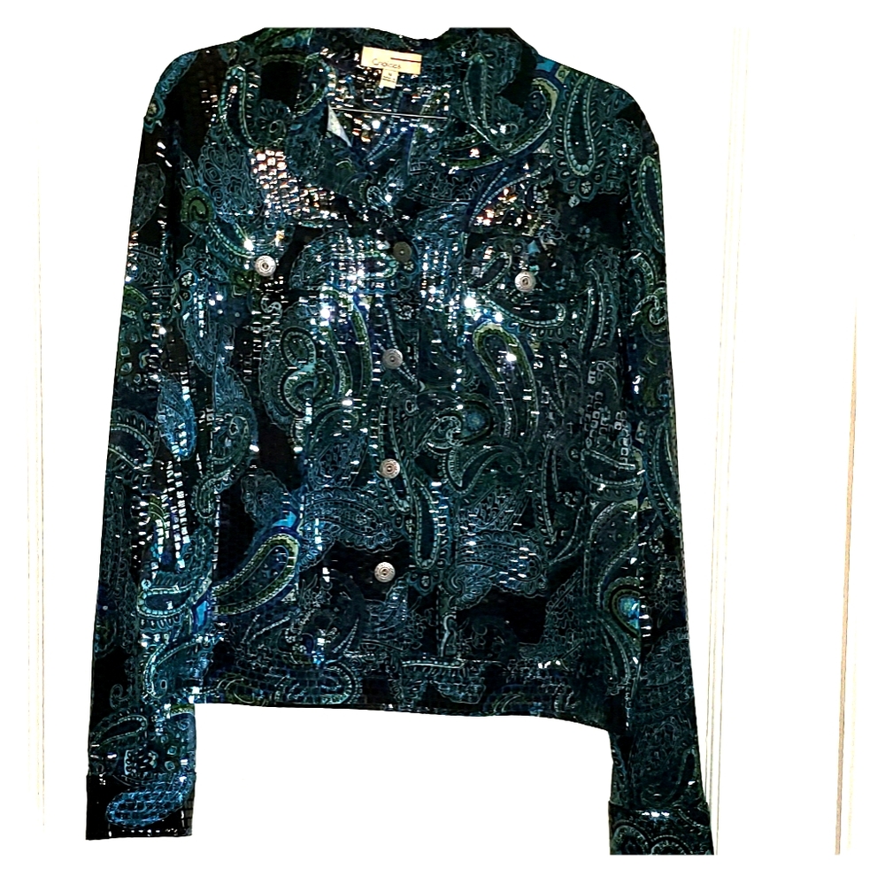 CHOICES Sequined Paisley Jacket